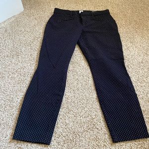 Gap Signature Skinny Ankle Pants. Black with Micro Dots, Size 8